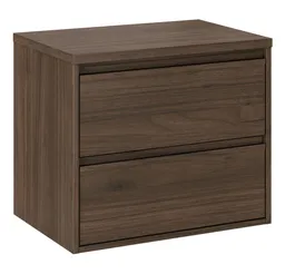 Lomadox Waschbeckenschrank VERZUOLO-56-WALNUT 60 cm breit in Walnuss, wandhängend, grifflos – Produktbild 1 von 1