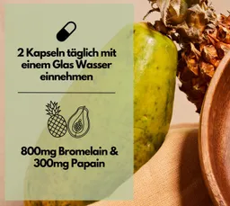 Enzym Komplex, mit 800mg Bromelain, 300mg Papain, Rutin & Selen Kapseln, 156 g – Produktbild 1 von 1