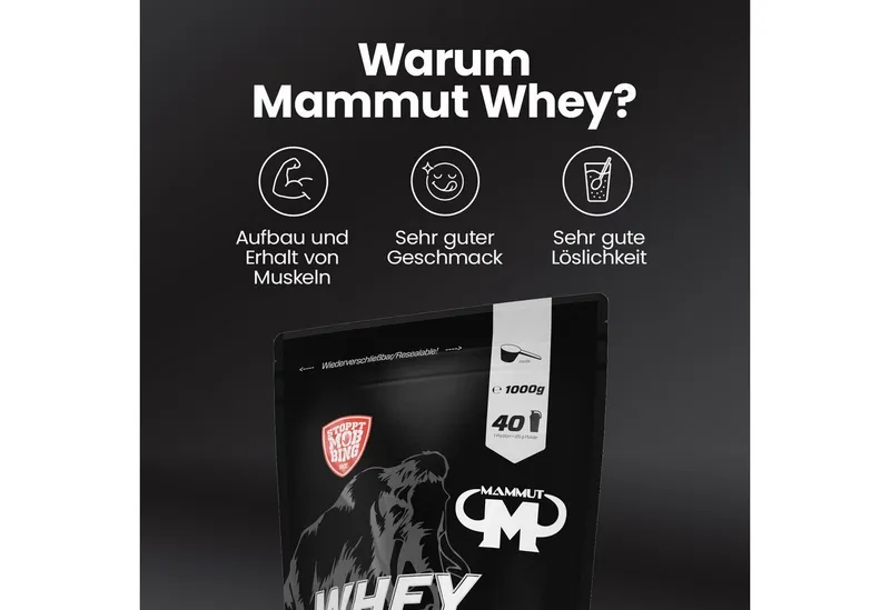 Mammut Nutrition Mammut Nutrition Whey Protein 1000 g Cookie – Produktbild 4 von 5