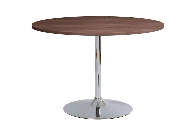 OTTO home Esstisch Trompet, rund, Ø110 cm, Tischplatte Hochglanz oder Holzoptik, Trompetenfuß, Braun, – Produktbild 2 von 4