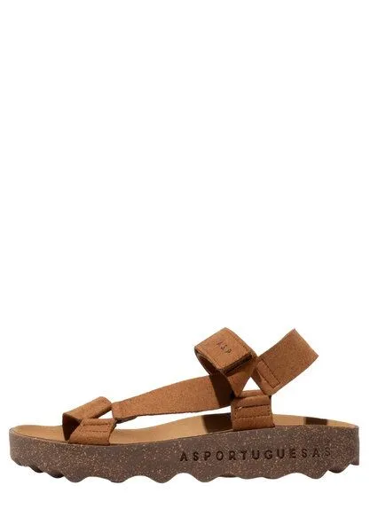 ASPORTUGUESAS ASPORTUGUESAS Damen Sandale Clew mit Klett, Brown, – Produktbild 3 von 4