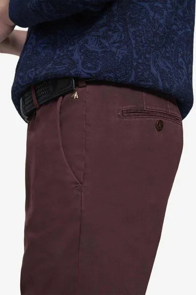 Meyer MEYER PIMACOTTON SATIN CHINO, Dunkelrot (rot), – Produktbild 4 von 4