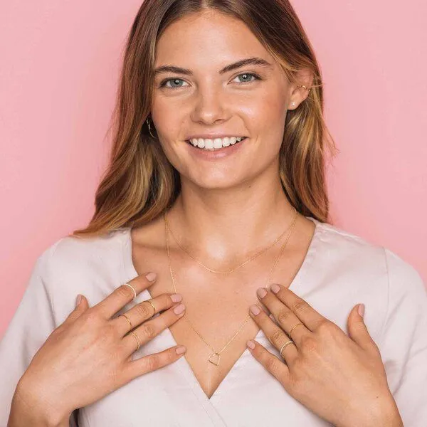 fejn jewelry fejn jewelry Kette 'open heart', Gold, – Produktbild 2 von 2