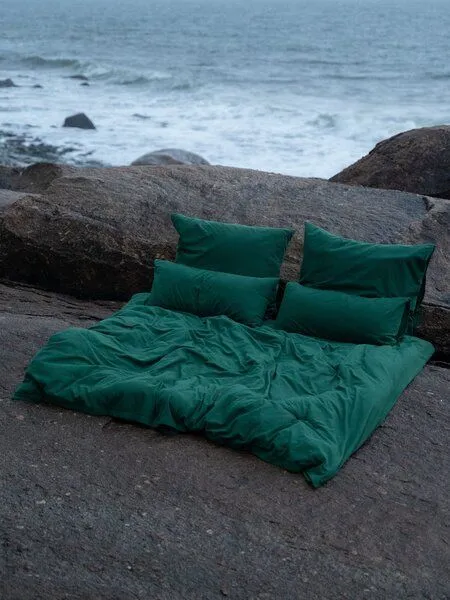 erlich textil erlich textil Cotton Select Flanell Bettdeckenbezug aus Bio-Baumwolle, made in Europe, Waldgrün, – Produktbild 4 von 4