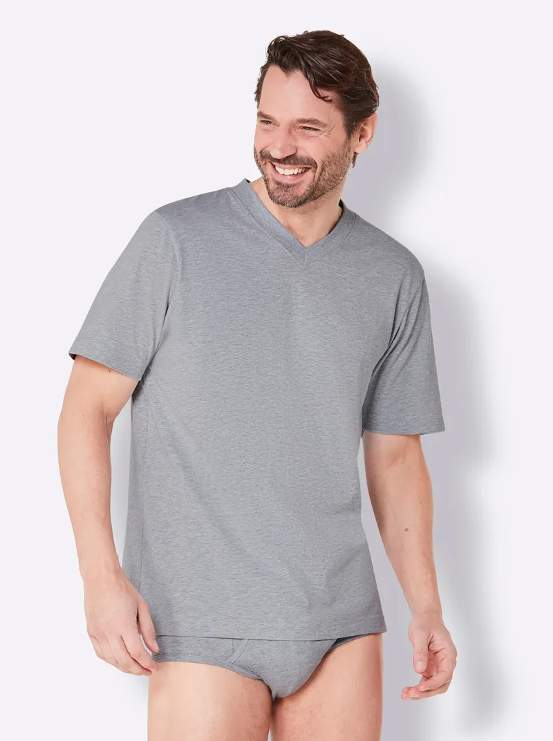 KINGsCLUB Shirt schwarz + grau-meliert + marine, Schwarz + grau-meliert + marine, – Produktbild 2 von 3