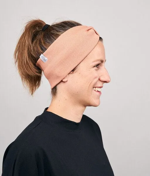 obumi obumi Stirnband Rippe Knot aus Bio Baumwolle, Apricot, – Produktbild 3 von 4