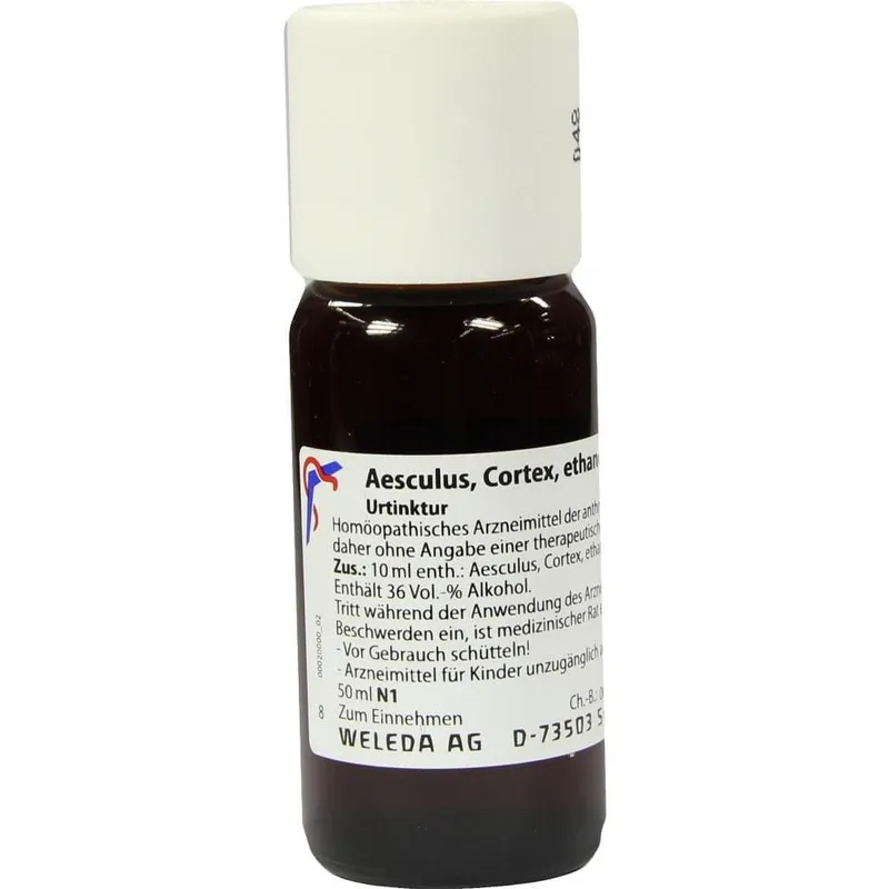 Weleda WELEDA AESCULUS CORTEX äth.Decoct.Urtinktur D 1 50 ml Dilution – Produktbild 1 von 1