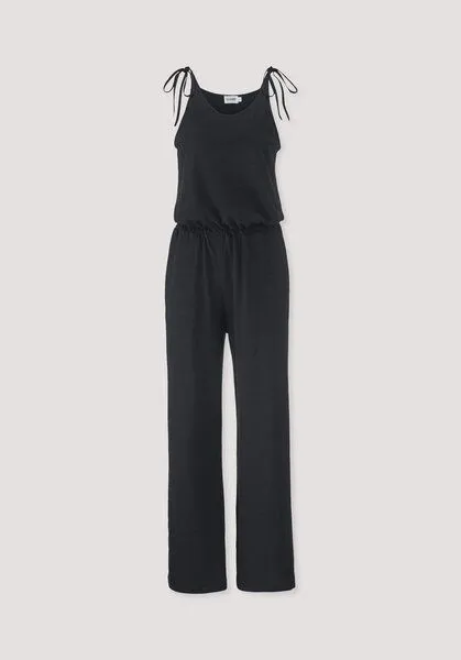 hessnatur hessnatur Jersey Jumpsuit Relaxed aus Leinen und reiner Bio-Baumwolle, Schwarz, – Produktbild 4 von 4