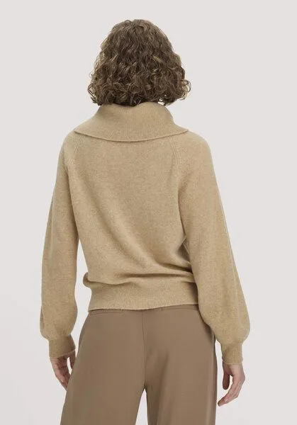 hessnatur hessnatur Strick-Pullover Relaxed aus Cashmere mit Recyclinganteil, Goldsand, – Produktbild 2 von 4