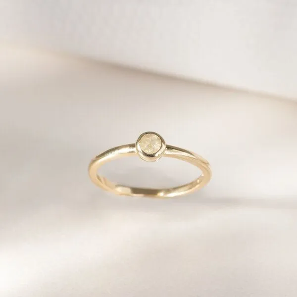 Eppi Eppi Minimalistischer Ring mit einem Salt and Pepper Diamanten Emilien, Weiss, – Produktbild 2 von 3