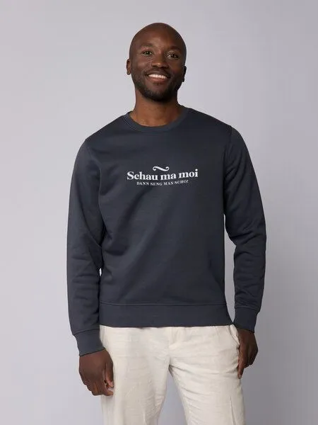 watapparel watapparel Sweatshirt Unisex Schau ma moi dann seng mas scho, India ink grey, – Produktbild 2 von 3