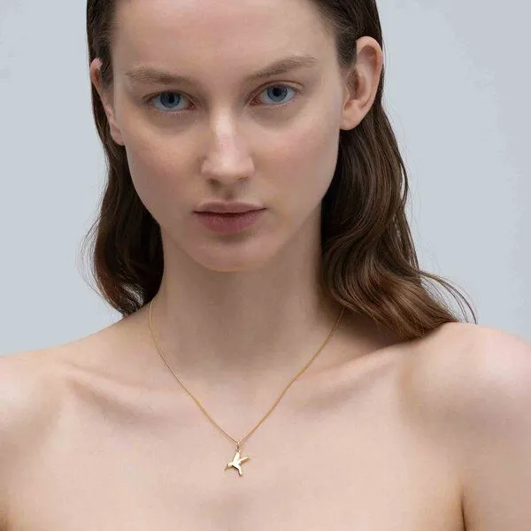 fejn jewelry fejn jewelry Kette 'hummingbird' mit Kolibri Anhänger, Gold, – Produktbild 3 von 3