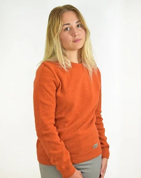 Aatise Aatise Zyclos Pullover, Rundhalsausschnitt, recycelter Wolle, Orange, – Produktbild 1 von 4