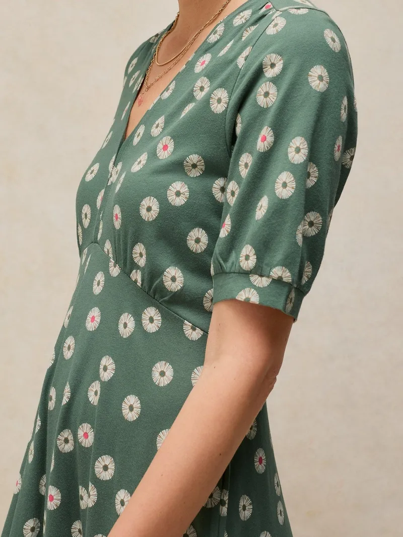 White Stuff Jerseykleid Megan - 50/R, Grün print, – Produktbild 3 von 4