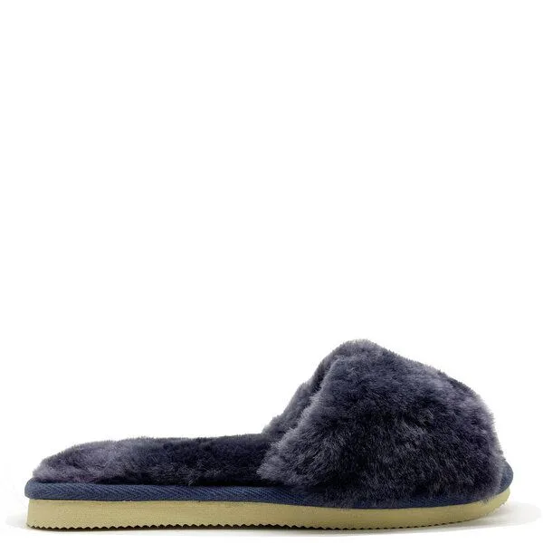 thies Pantoffel aus Schaffell "thies Fluffy Slide", Dark blue (dunkelblau), – Produktbild 1 von 4