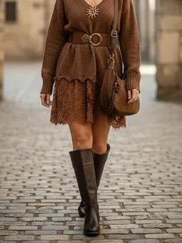 Will's Vegan Shop Will's Vegan Shop Kniehohe Stiefel Dunkelbraun Frauen – Produktbild 1 von 1