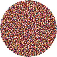 myfelt myfelt Filzkugelteppich rund, 100% Schurwolle, Multifarben (lotte), – Produktbild 1 von 1
