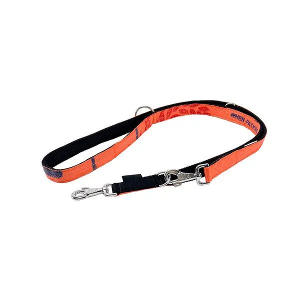GOOPSI GOOPSI Hundeleine 2m, Multifunktionsleine, 3-fach verstellbar, upcycling - Fairtrade, Orange, – Produktbild 1 von 4