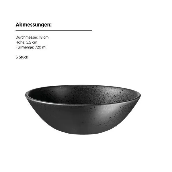 Mäser Mäser Frühstücks Set 18-tlg. "Essential" Steinzeug, Schwarz, – Produktbild 4 von 4
