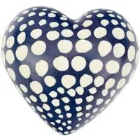 El Puente El Puente Deko-Herz aus Speckstein in Blau mit Punkten | Fair Trade & Handmade aus Kenia – Produktbild 1 von 1