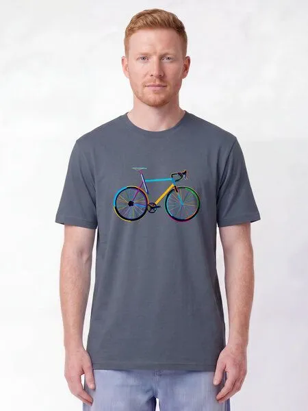 watapparel watapparel T-Shirt Unisex Fahrrad by night, Black, – Produktbild 2 von 2
