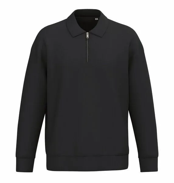 Greenspired Greenspired Nachhaltiges Unisex-Sweatshirt mit Polokragen & Zipper 300 g/m² XS - XXL, Schwarz, – Produktbild 1 von 1