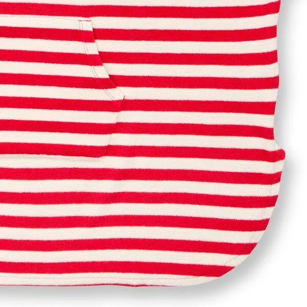 Sense Organics Sense Organics Kinder Badeponcho, Modell ALVI, Rot-weiß geringelt mit erdbeere, – Produktbild 4 von 4