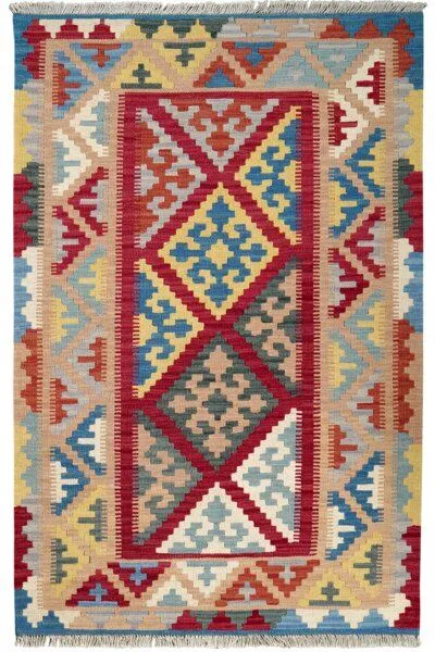 Rugtales Kelim Gashgai „Rugtales“ aus Schurwolle, Rot, – Produktbild 3 von 4