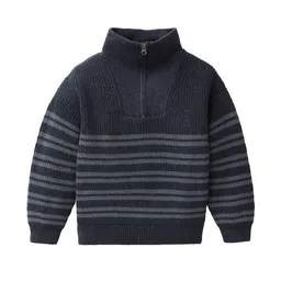 People Wear Organic People Wear Organic Strick Pullover Troyer, blau geringelt – Produktbild 1 von 1