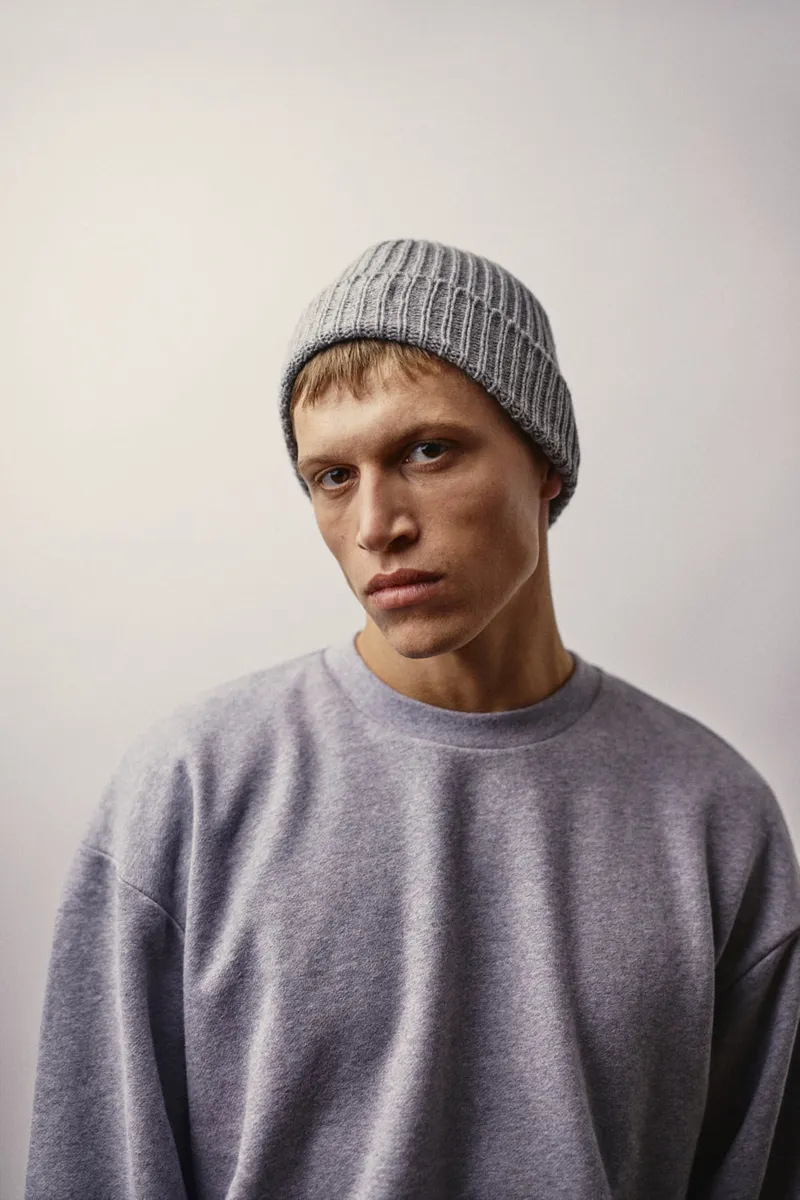 WOTE WOTE Herren vegan Oversized Sweatshirt Grau Melange, Hellgrau, – Produktbild 1 von 2