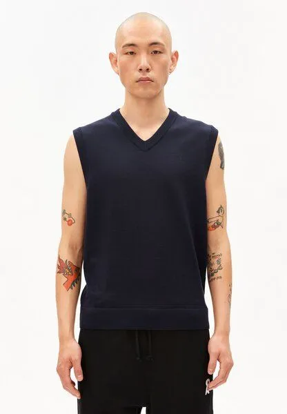 ARMEDANGELS ARMEDANGELS SLEEVELESS KNIT Herren Pullunder aus Bio-Baumwolle, Night sky, – Produktbild 1 von 4