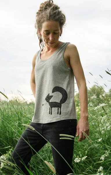 Cmig Cmig Damen Tank-Top Franzi Fuchs in heather grey – Produktbild 4 von 4