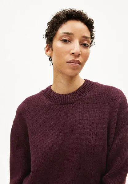 ARMEDANGELS ARMEDANGELS BALBAA Damen Pullover aus Bio-Woll Mix, Dark cranberry, – Produktbild 3 von 4