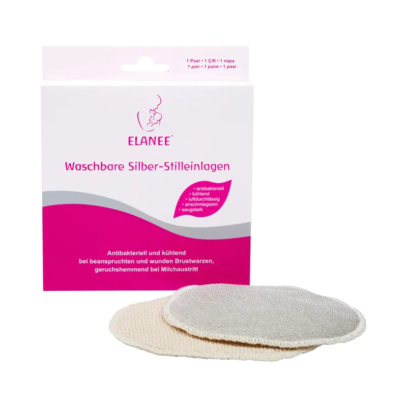 Elanee Elanee 2er-Pack Stilleinlagen mit Silber, waschbar, Beige, – Produktbild 3 von 3