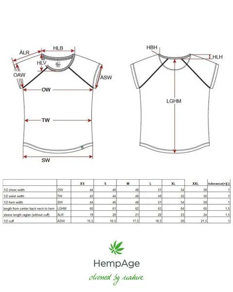 HempAge HempAge Damen Raglan T-Shirt Hanf/Biobaumwolle, Wave(blau), – Produktbild 3 von 3