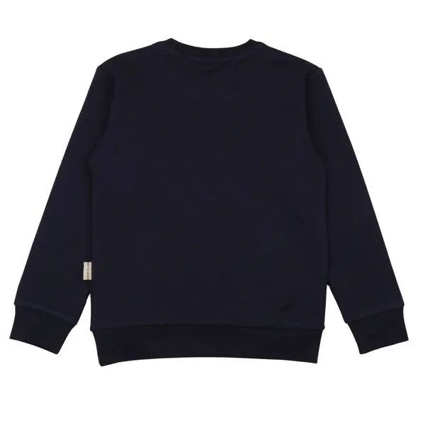 Walkiddy Kinder Sweatshirt Bio-Baumwolle GOTS navy von Walkiddy – gemütlicher, robuster Pullover für Alltag und Kita, nachhaltig, fair und angenehm weich auf der Haut – perfekt zum Kombinieren, Dunkel blau, – Produktbild 3 von 3