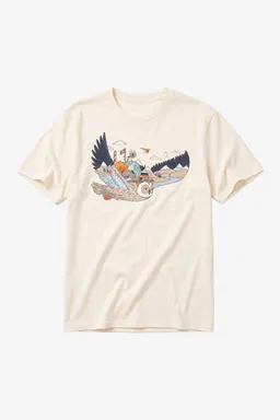 KnowledgeCotton Apparel KnowledgeCotton Apparel Herren vegan T-Shirt Mit Aufdruck Auf Der Rückseite Egret Weiß – Produktbild 1 von 1