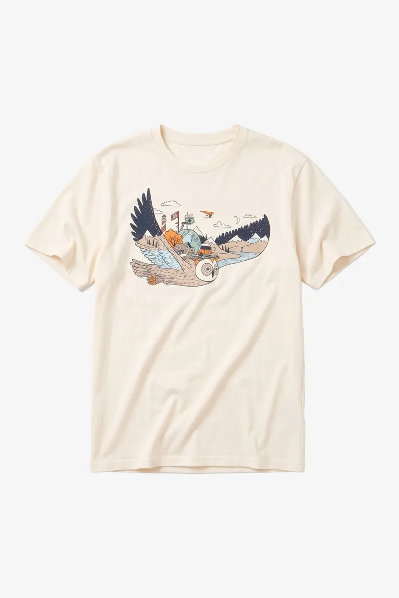 KnowledgeCotton Apparel KnowledgeCotton Apparel Herren vegan T-Shirt Mit Aufdruck Auf Der Rückseite Egret Weiß, Weiß, – Produktbild 1 von 4