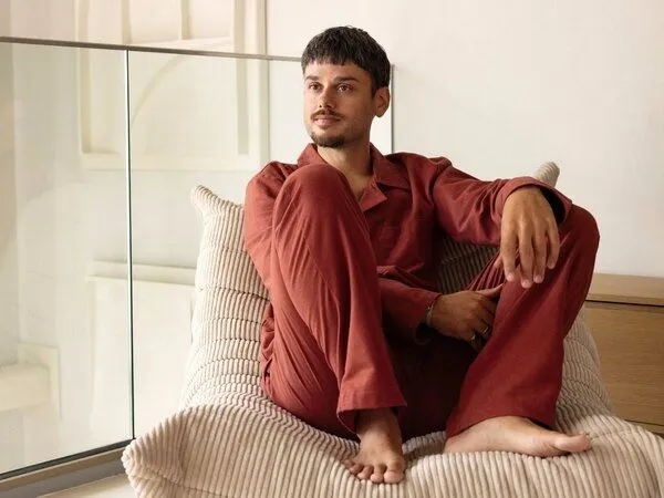 Yumeko Pyjamahose Herren "Yumeko" aus Velvet Flanell, Red velvet, – Produktbild 1 von 2