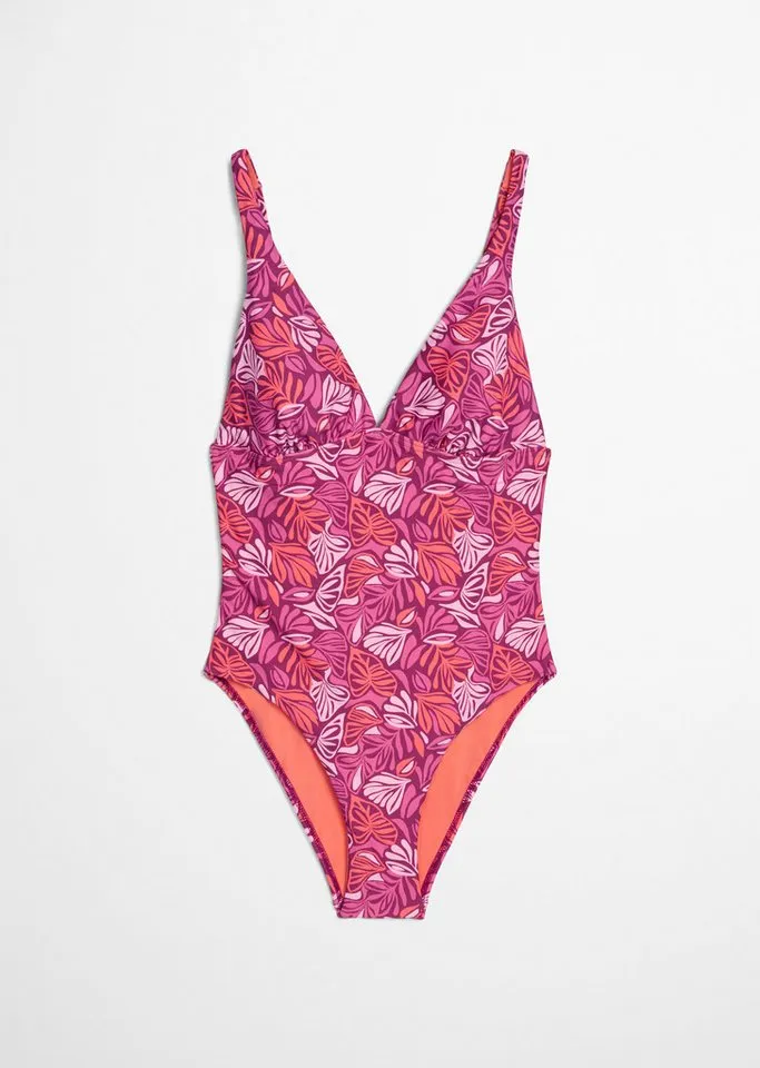 Marc O'Polo Marc O'Polo Badeanzug Abstract Leaf AOP, Rot, – Produktbild 1 von 5