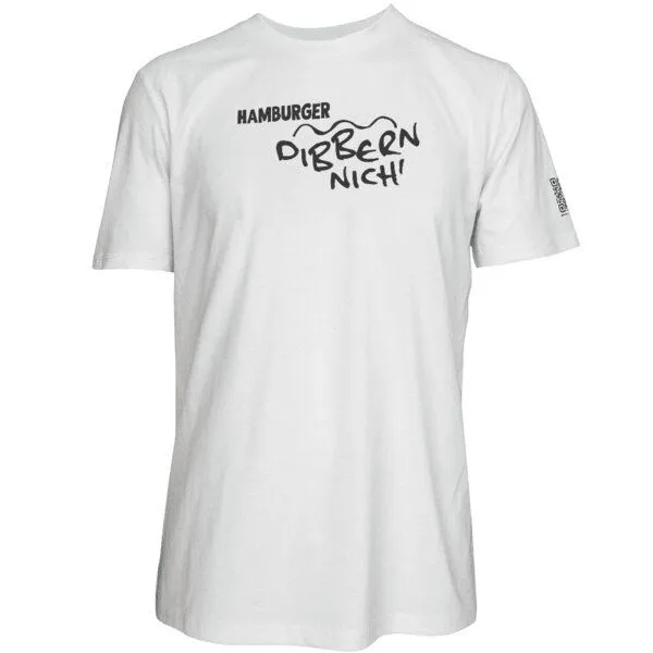 Spirit of Hamburg Spirit of Hamburg Biobaumwoll T-Shirt mit Spruch „Hamburger dibbern nich‘“, Weiss, – Produktbild 1 von 3