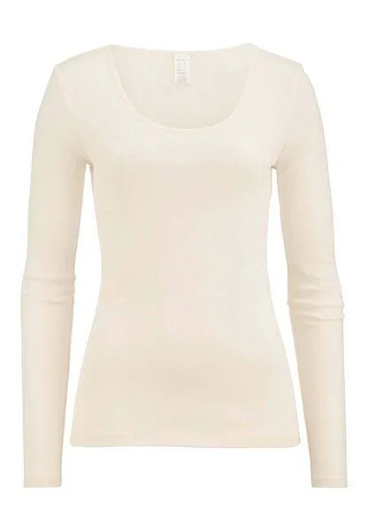 hessnatur hessnatur Langarmshirt Rundhals Fitted PURE NATURE aus reiner Bio-Baumwolle, Natur, – Produktbild 6 von 6