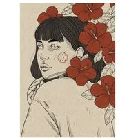 matabooks matabooks® Kunstvolle A6 Postkarte mit Blumenmotiv aus nachhaltigem Graspapier – Embrace, Eyes, – Produktbild 1 von 1
