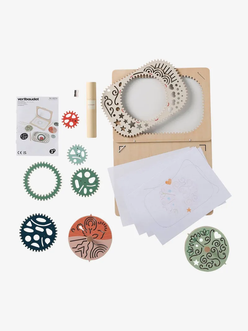 Vertbaudet Kreativ-Set Spiralen und Mandalas aus FSC®-Holz, Braun, – Produktbild 4 von 4
