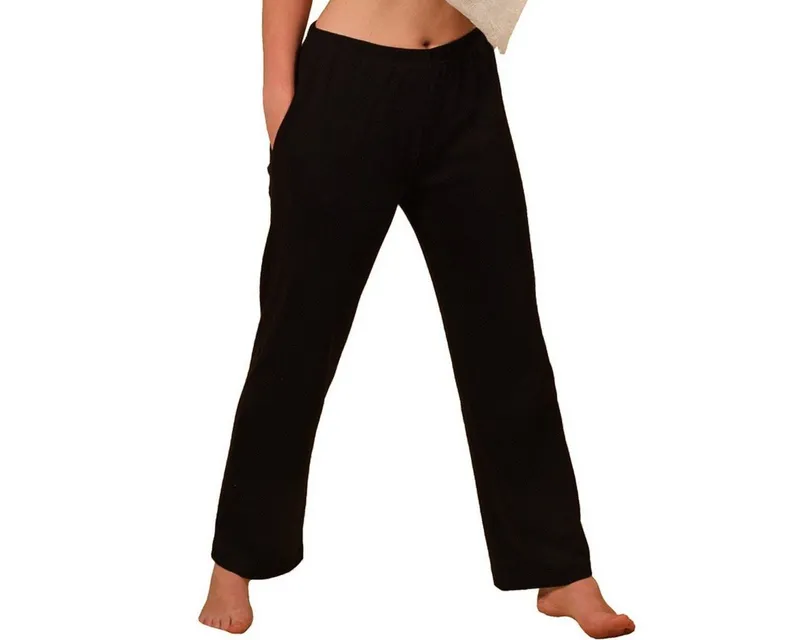 HERMKO Homewearhose 984 Homewear Unisex Bio-Baumwolle Kur Gymnastik Dehnbund, Schwarz, – Produktbild 1 von 3