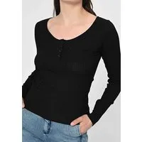 Lovjoi Lovjoi Longsleeve ARACEA figurbetontes Longlseeveshirt, Black (schwarz), – Produktbild 1 von 1