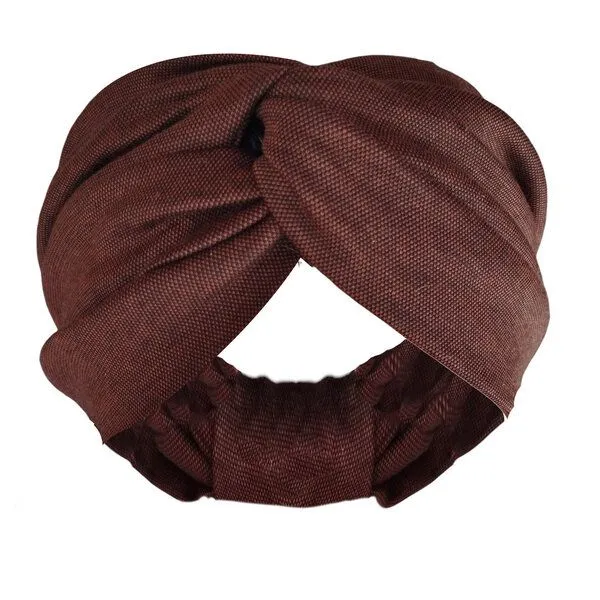 körber mode körber mode breites Haarband aus braunem Jersey Twist gerafft – Produktbild 1 von 2
