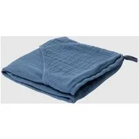 OrganicEra Musselin Baby Kapuzenhandtuch 'OrganicEra' aus Bio-Musselin, Indigo, – Produktbild 1 von 1