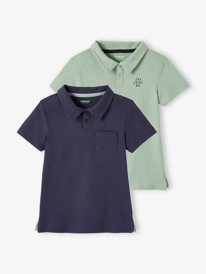 Vertbaudet 2er-Pack Jungen Poloshirts, Pack blau, – Produktbild 1 von 3