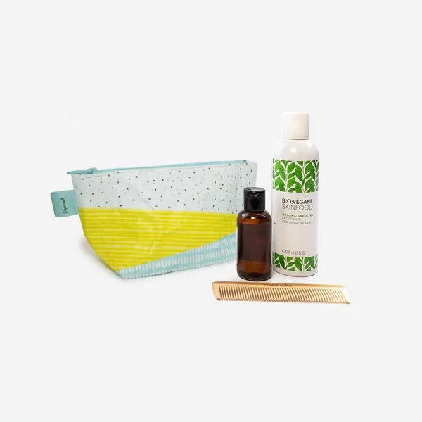 paprcuts paprcuts Kosmetiktasche, Helsinki (gelb hellblau), – Produktbild 3 von 4